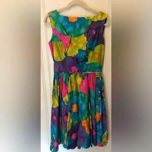 🌺 Gorgeous Kamehameha Hawaiian MCM 60s Vintage Dress🌸